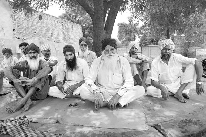 Human Right to Water in India - A men-only meeting for discussing water issues in a village in Mansa district, Punjab